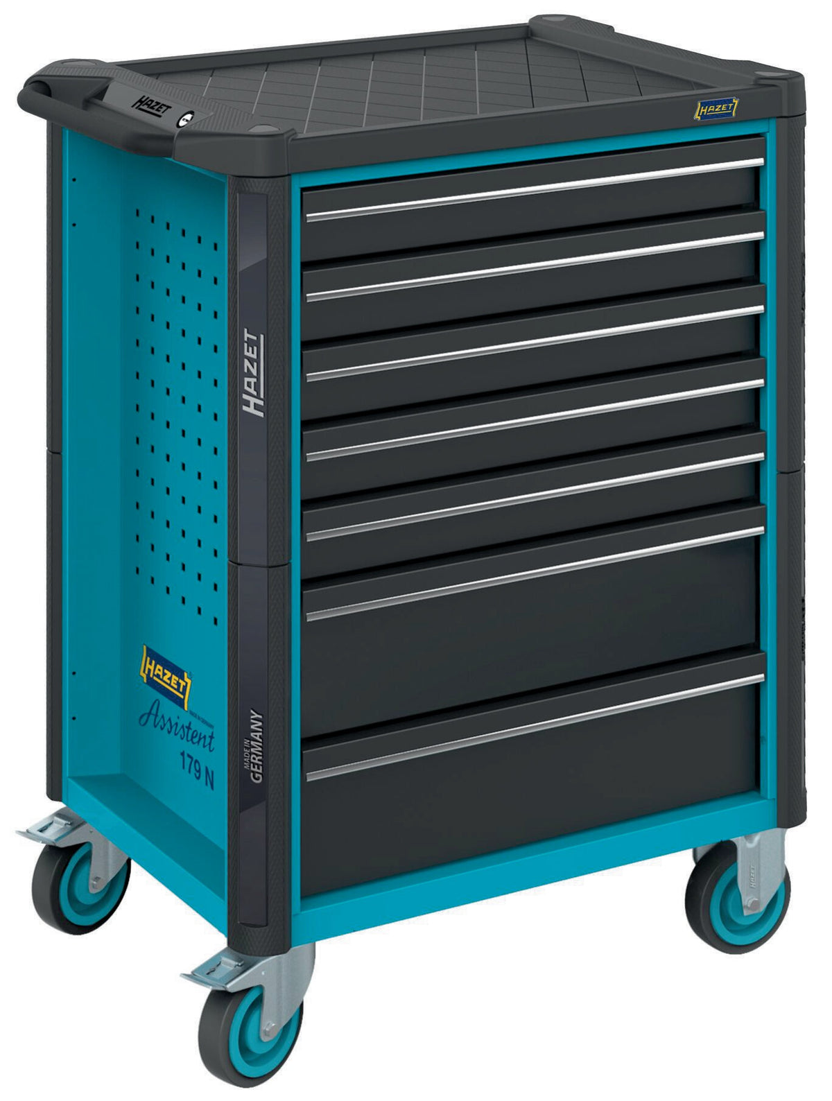 HAZET Werkzeugwagen 179N-7/220 – 7 Schubladen, 220-teilig, 540 kg, Stahlblech blau