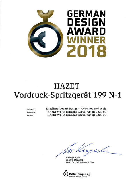 HAZET Drucksprüher 199N-1 1 l mit Sicherheitsventil und Viton-Dichtungen