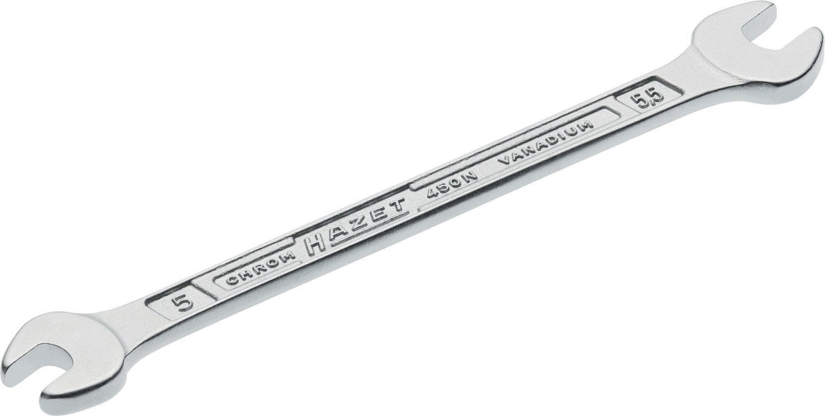 HAZET Doppelmaulschlüssel 450N 4x5 mm verchromt – CV-Stahl, DIN 3110