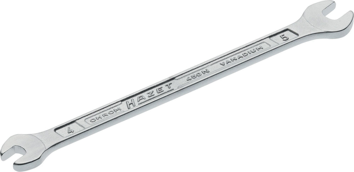HAZET Doppelmaulschlüssel 450N 4x5 mm verchromt – CV-Stahl, DIN 3110