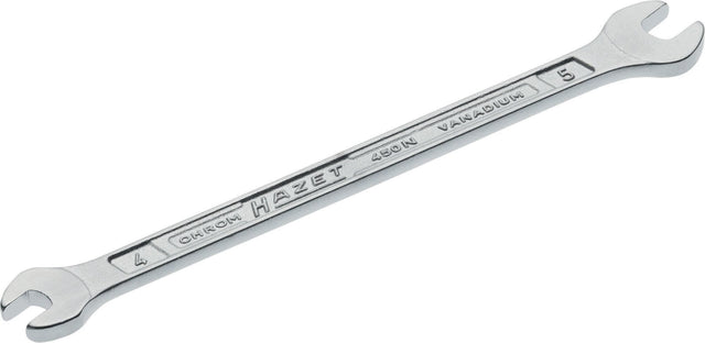 HAZET Doppelmaulschlüssel 450N 4x5 mm verchromt – CV-Stahl, DIN 3110