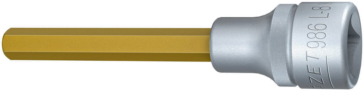HAZET Steckschlüsseleinsatz 986-4 1/2 Zoll Innen-6-kant SW 4 mm Länge 60 mm TIN-beschichtet