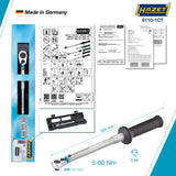 HAZET Drehmomentschlüssel 6111-1CT 3/8 Zoll 20-120 Nm mit Umschaltknarre und Kalibrierschein