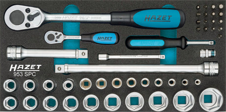 HAZET Steckschlüsselsatz 953SPC 47-teilig 1/4 + 1/2 Zoll SW 5-27 mm 6-Kant