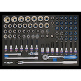 KING TONY Profi-Werkzeuge - 1/2" Steckschlüssel-Set, metrisch, EVAWAVE - 84 tlg. 94584MRE