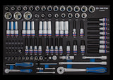 KING TONY Profi-Werkzeuge - 1/4"+ 3/8" + 1/2" Steckschlüssel-Set, mit Zubehör - 98 tlg. 97398MRE
