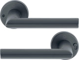 HOPPE Drückergarnitur Stockholm 1140/42VR Aluminium F1 rund – DIN rechts, mit MiniLock-Verriegelung