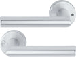 HOPPE Drückergarnitur Amsterdam 1400/42VR Aluminium F1 rund DIN rechts mit MiniLock Verriegelung