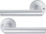 HOPPE Drückergarnitur Amsterdam 1400/42VR Aluminium F1 rund DIN rechts mit MiniLock Verriegelung