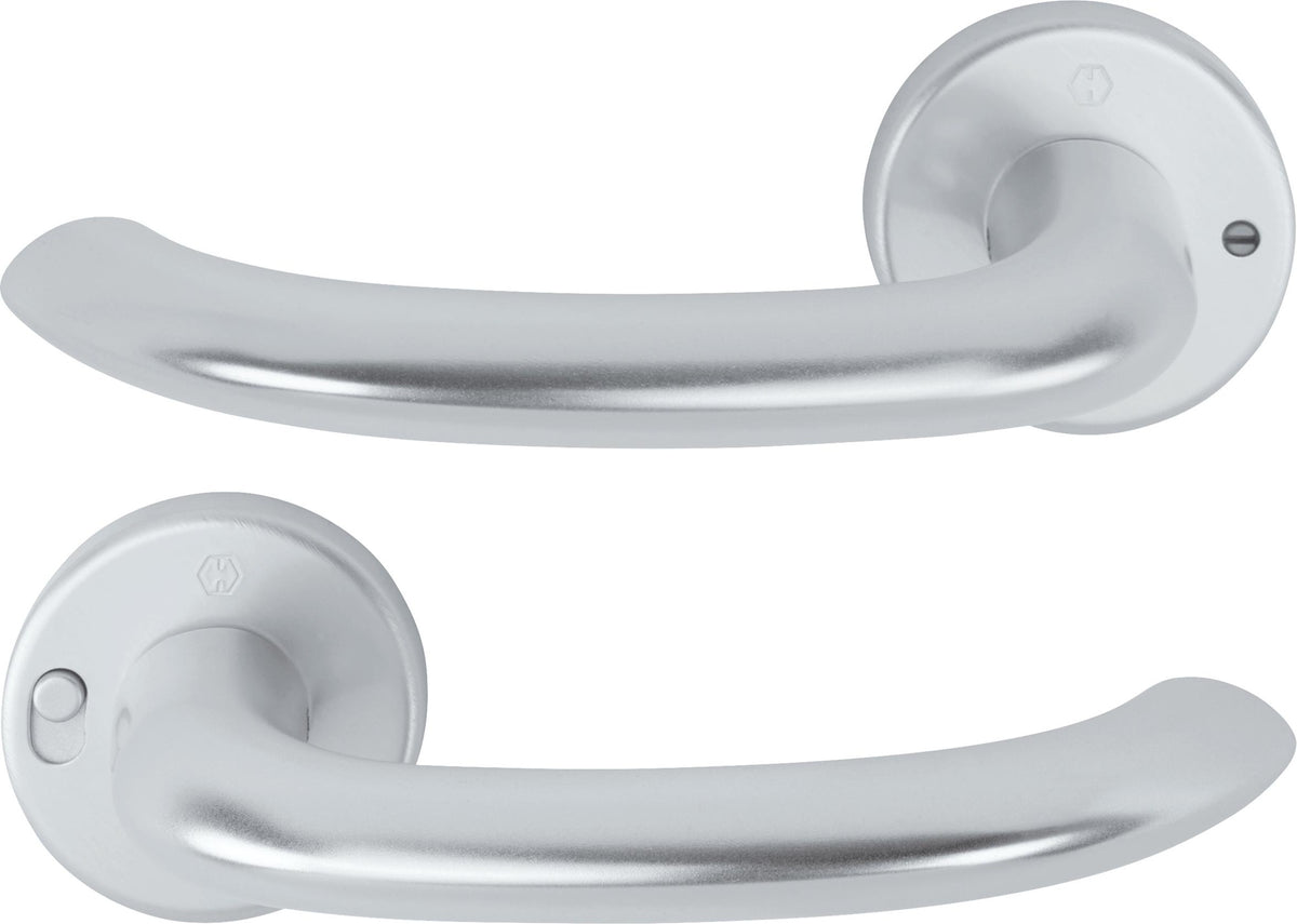 HOPPE Drückergarnitur Marseille 1138/42VR Aluminium F1 rund DIN rechts mit MiniLock