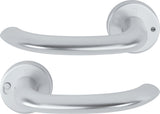HOPPE Drückergarnitur Marseille 1138/42VR Aluminium F1 rund DIN rechts mit MiniLock
