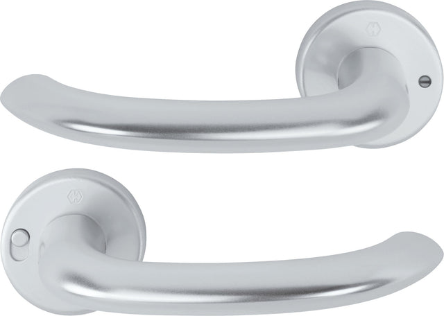 HOPPE Drückergarnitur Marseille 1138/42VR Aluminium F1 rund DIN rechts mit MiniLock