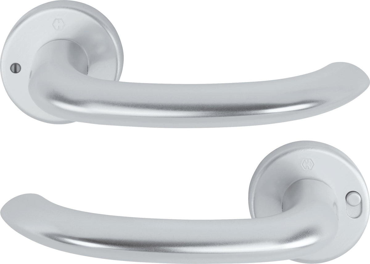 HOPPE Drückergarnitur Marseille 1138/42VR Aluminium F1 rund DIN rechts mit MiniLock