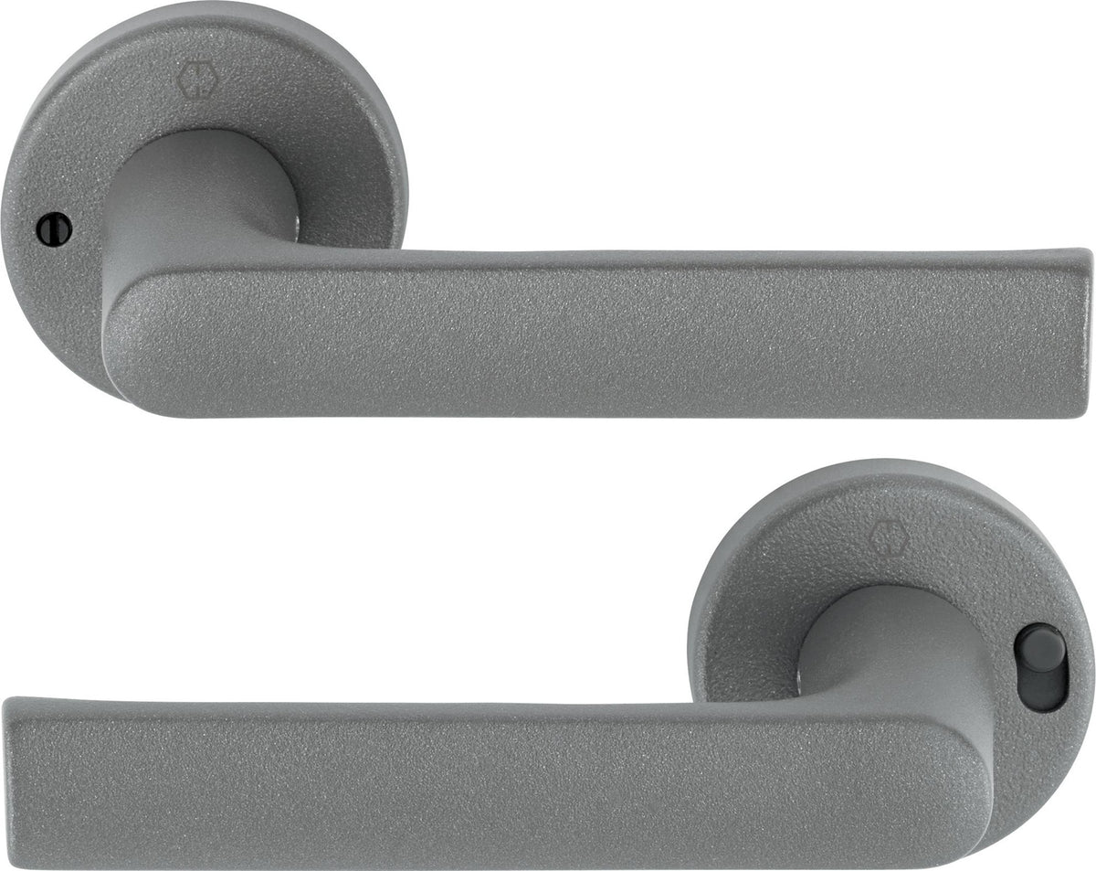HOPPE Drückergarnitur Hamburg 1700/42VR Aluminium F1 rund mit MiniLock Verriegelung