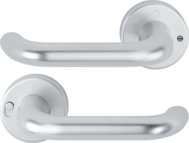 HOPPE Drückergarnitur Paris 138L/42VR Aluminium F1 rund DIN rechts mit MiniLock