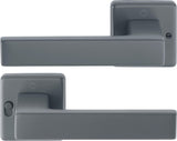 HOPPE Drückergarnitur Austin 1769/52VR – Quadratische Rosette, Aluminium F1, DIN rechts, mit MiniLock