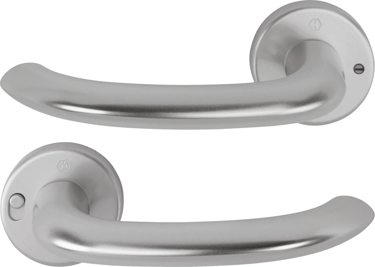 HOPPE Drückergarnitur Marseille 1138/42VR Aluminium F1 rund DIN rechts mit MiniLock
