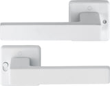 HOPPE Drückergarnitur Austin 1769/52VR – Quadratische Rosette, Aluminium F1, DIN rechts, mit MiniLock