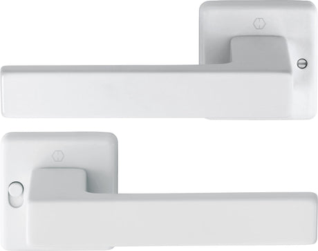 HOPPE Drückergarnitur Austin 1769/52VR – Quadratische Rosette, Aluminium F1, DIN rechts, mit MiniLock