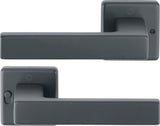 HOPPE Drückergarnitur Austin 1769/52VR – Quadratische Rosette, Aluminium F1, DIN rechts, mit MiniLock