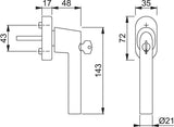 HOPPE Dreh-/Kipp-Fenstergriff Amsterdam abschließbar SecuForte® Aluminium silberfarbig