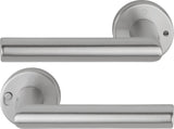 HOPPE Drückergarnitur Amsterdam 1400/42VR Aluminium F1 rund DIN rechts mit MiniLock Verriegelung