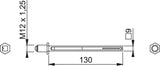 HOPPE Vierkantstift STI-PRV-FDW-M12, 9 x 130 mm, verzinkt, mit gehärteter Flachfeder