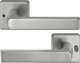 HOPPE Drückergarnitur Dallas 1643/52VR – quadratische Rosette, Aluminium F1, DIN rechts, MiniLock