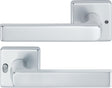 HOPPE Drückergarnitur Dallas 1643/52VR – quadratische Rosette, Aluminium F1, DIN rechts, MiniLock
