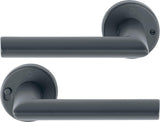 HOPPE Drückergarnitur Stockholm 1140/42VR Aluminium F1 rund – DIN rechts, mit MiniLock-Verriegelung