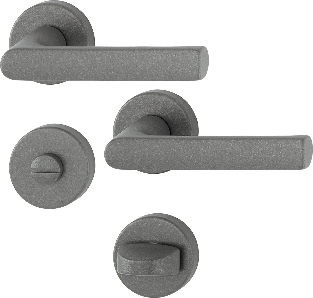 HOPPE Rosettengarnitur Hamburg 1700/42KB/42KBS Aluminium F7302 Struktur DIN L/R D/D