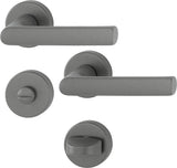 HOPPE Rosettengarnitur Hamburg 1700/42KB/42KBS Aluminium F7302 Struktur DIN L/R D/D