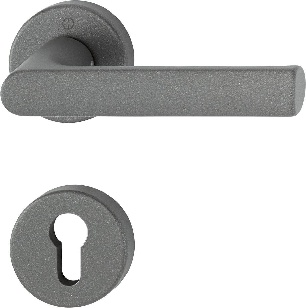 HOPPE Rosettengarnitur Hamburg 1700/42KB/42KBS Aluminium F7302 Struktur DIN L/R D/D