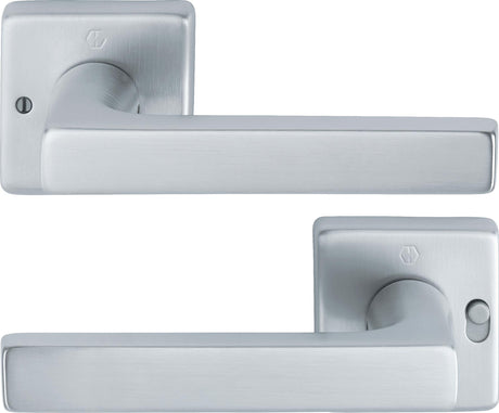 HOPPE Drückergarnitur Dallas M1643/52VR – Quadratische Rosette, MiniLock, DIN rechts, Resista