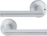 HOPPE Drückergarnitur Stockholm 1140/42VR Aluminium F1 rund – DIN rechts, mit MiniLock-Verriegelung