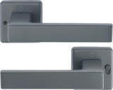 HOPPE Drückergarnitur Austin 1769/52VR – Quadratische Rosette, Aluminium F1, DIN rechts, mit MiniLock