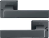 HOPPE Drückergarnitur Austin 1769/52VR – Quadratische Rosette, Aluminium F1, DIN rechts, mit MiniLock