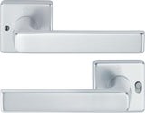 HOPPE Drückergarnitur Dallas 1643/52VR – quadratische Rosette, Aluminium F1, DIN rechts, MiniLock