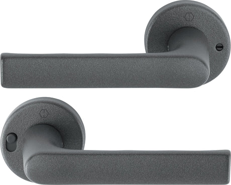 HOPPE Drückergarnitur Hamburg 1700/42VR Aluminium F1 rund mit MiniLock Verriegelung
