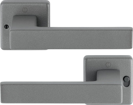 HOPPE Drückergarnitur Austin 1769/52VR – Quadratische Rosette, Aluminium F1, DIN rechts, mit MiniLock