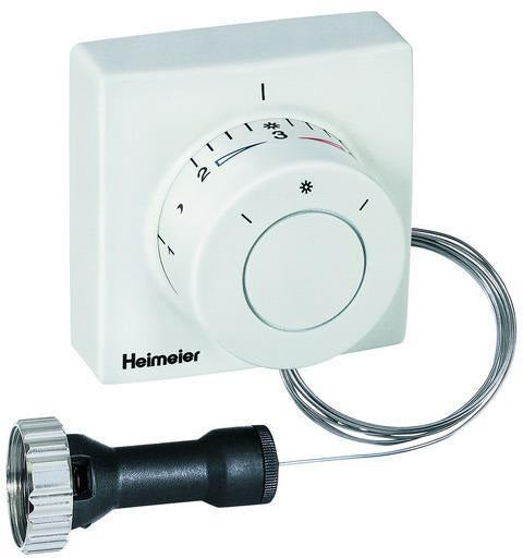 HEIMEIER Thermostat-Kopf mit Ferneinsteller, Kapillarrohr 2 m, Nullstellung, weiß RAL 9016