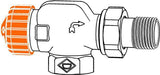 Heimeier Eclipse Thermostat-Ventilunterteil DN 10 Axialform mit automatischer Durchflussregelung
