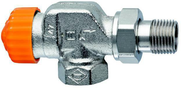 Heimeier Eclipse Thermostat-Ventilunterteil DN 10 Axialform mit automatischer Durchflussregelung