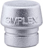 HALDER SIMPLEX Schonhammerkopf 40 mm Weichmetall silber hart – hitzeunempfindlich