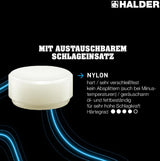 HALDER Vorschlaghammer SUPERCRAFT 80 mm rückschlagfrei mit Hickorystiel