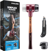 SIMPLEX Schonhammer Plusbox Starterkit von HALDER, 60 mm Kopf, Gummi/Superplastik, lackierter Holzstiel