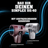 SIMPLEX Schonhammer 330 mm, Kopf-Ø 50 mm, weich/mittelhart, Holzstiel, Aluminiumgehäuse von HALDER