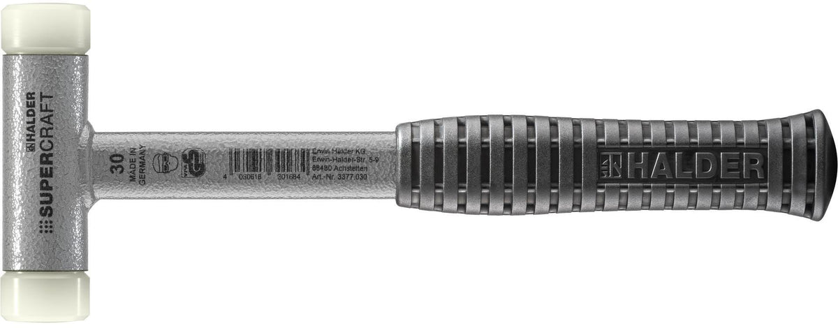 HALDER Schonhammer SUPERCRAFT, 335 mm, rückschlagfrei, harter Nylonkopf, Stahlrohrstiel