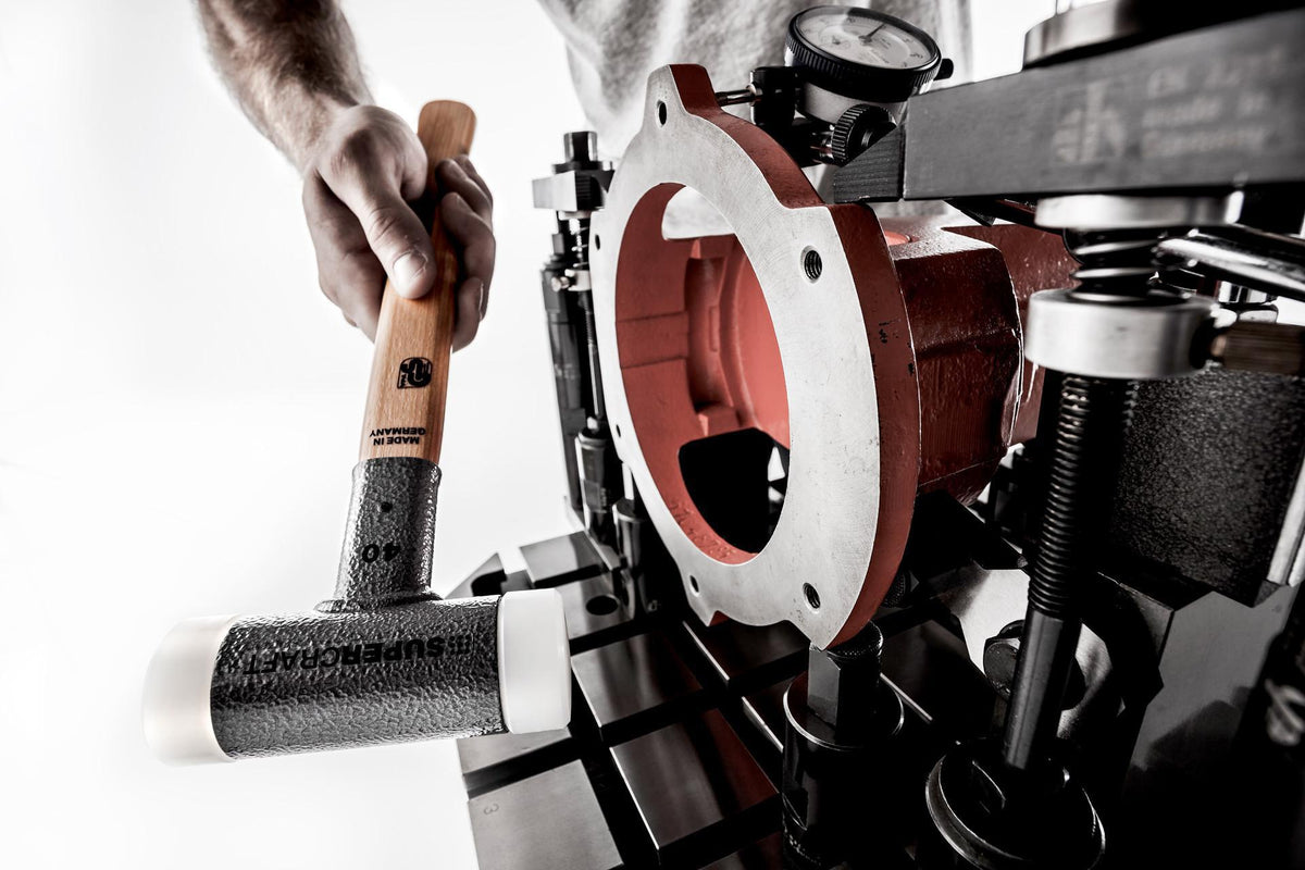 HALDER Schonhammer SUPERCRAFT Hickory 300 mm rückschlagfrei mit Nylon-Schlagköpfen