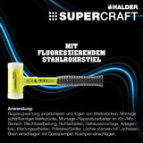 HALDER Schonhammer SUPERCRAFT 295 mm Nylon weiß splitterfrei mit Stahlrohrstiel